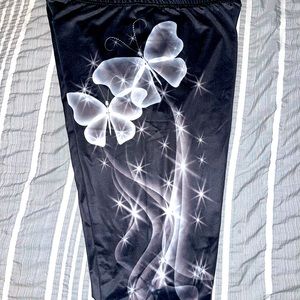 Black Leggings with Butterflies